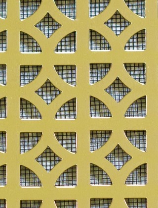 Ockley Gold anodised 1X1m with black backing mesh cut to size
