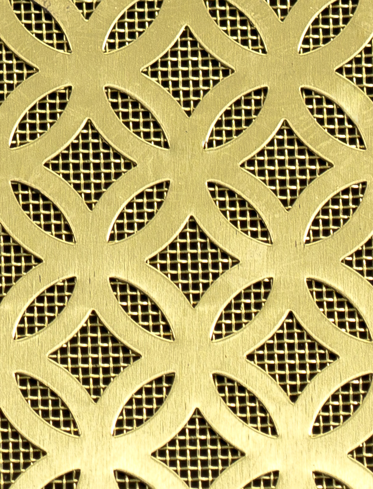 Mesh Grille, Inner Circle Brass 2 X 1M With Brass Backing Mesh