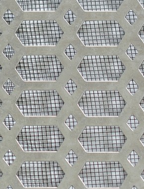 Slot & Diamond stainless 2 X 1m with black backing mesh cut to size 0