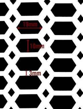Slot & Diamond stainless 2 X 1m with black backing mesh cut to size 2