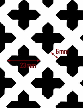 Fancy Cross brass 1X1m with black backing mesh 2