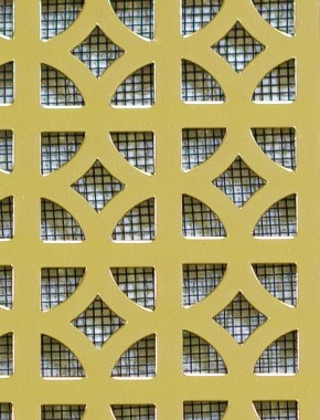 Ockley Gold anodised 1X1m with black backing mesh cut to size 0