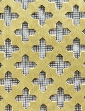 Small Cross brass 1X1m with black backing mesh